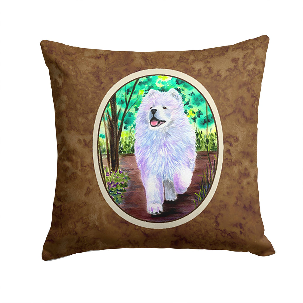 Samoyed Decorative Throw Pillow 14x14 Indoor Outdoor Accent Cushion, Fabric Cover with Insert for Sofa, Bed, Porch & Living Room