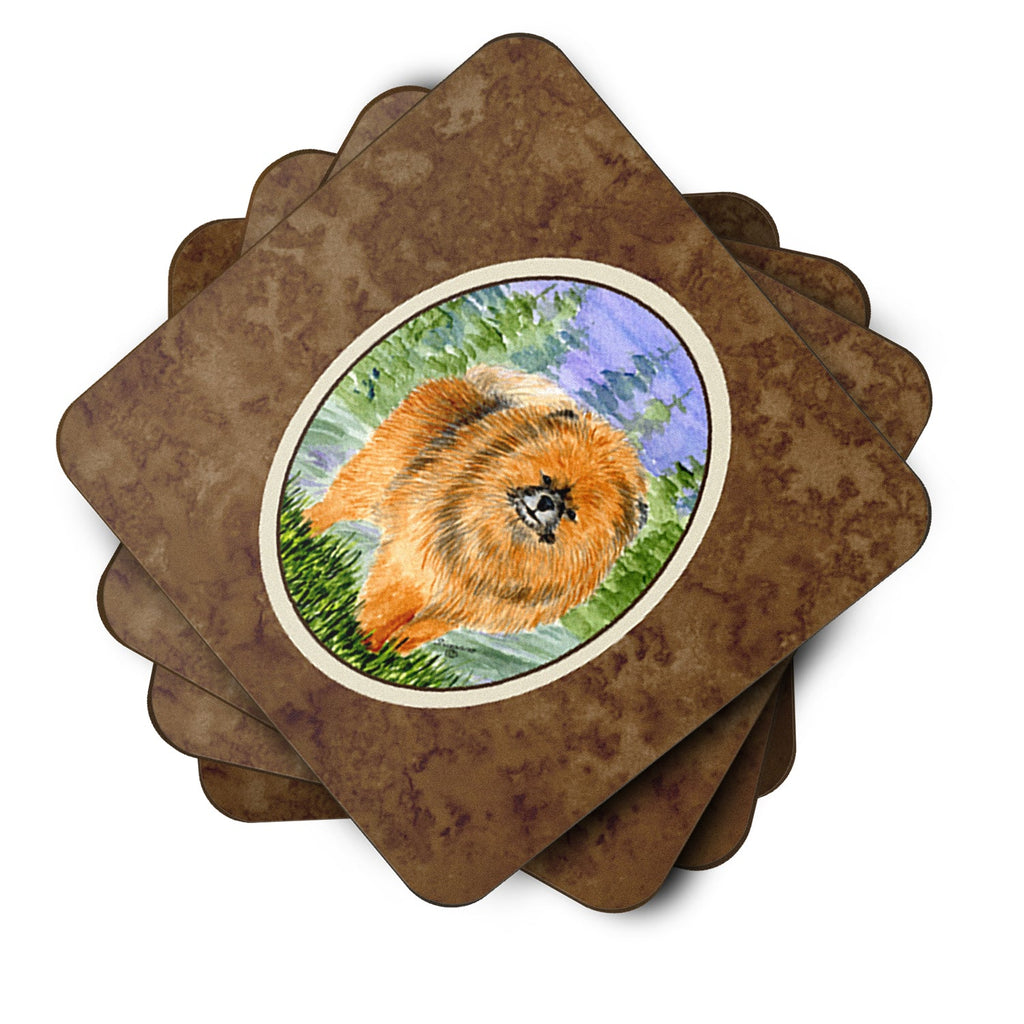 Pomeranian Foam Coasters Set of 4 Cup Coasters for Indoor Outdoor, Tabletop Protection, Anti Slip, Mouse pad Material