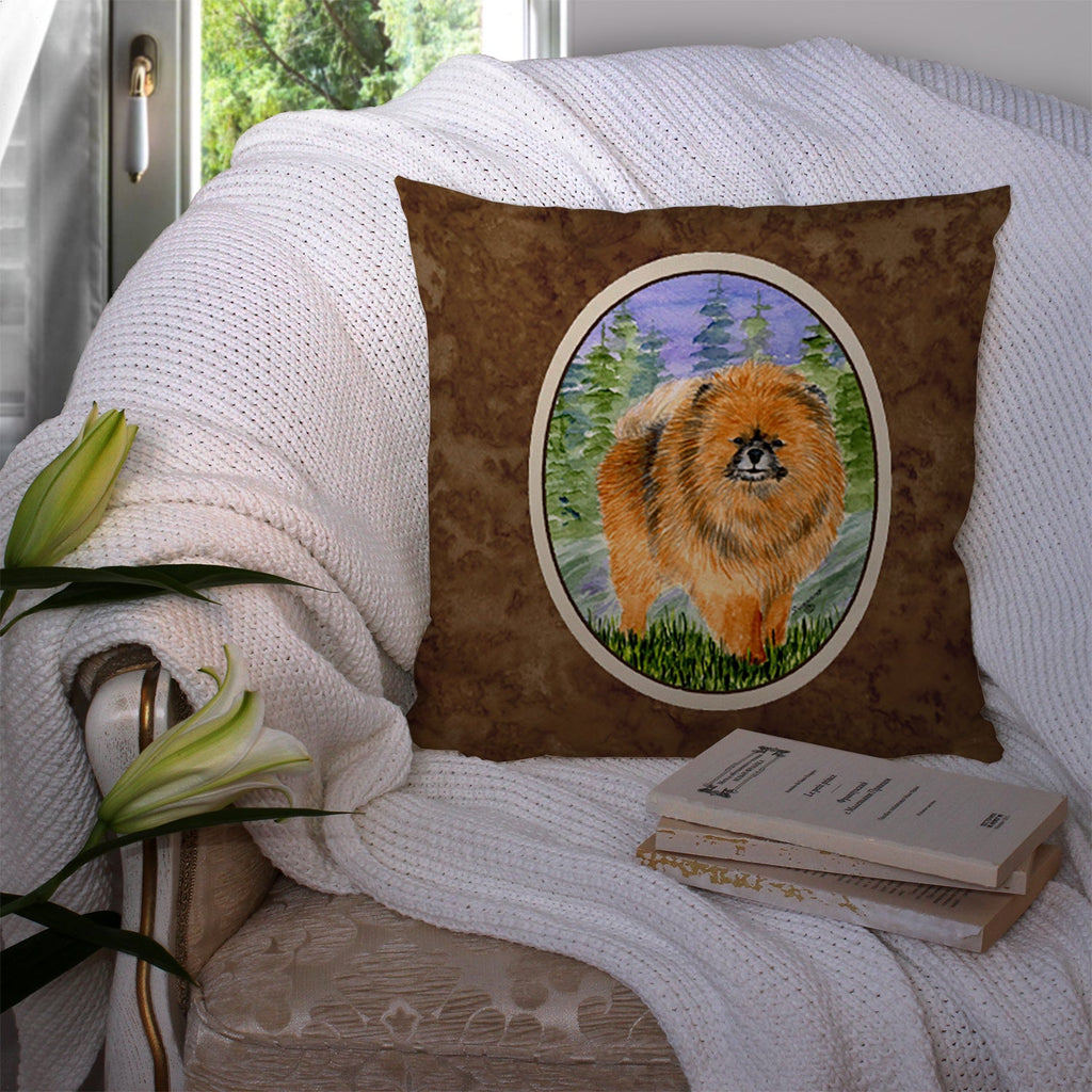 Pomeranian Decorative Throw Pillow 14x14 Indoor Outdoor Accent Cushion, Fabric Cover with Insert for Sofa, Bed, Porch & Living Room