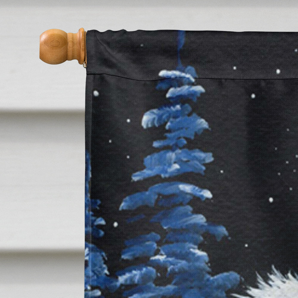 Starry Night Maltese House Flag 28x40 Porch Sleeve Pole Decorative Outside Yard Banner Artwork Wall Hanging, Polyester