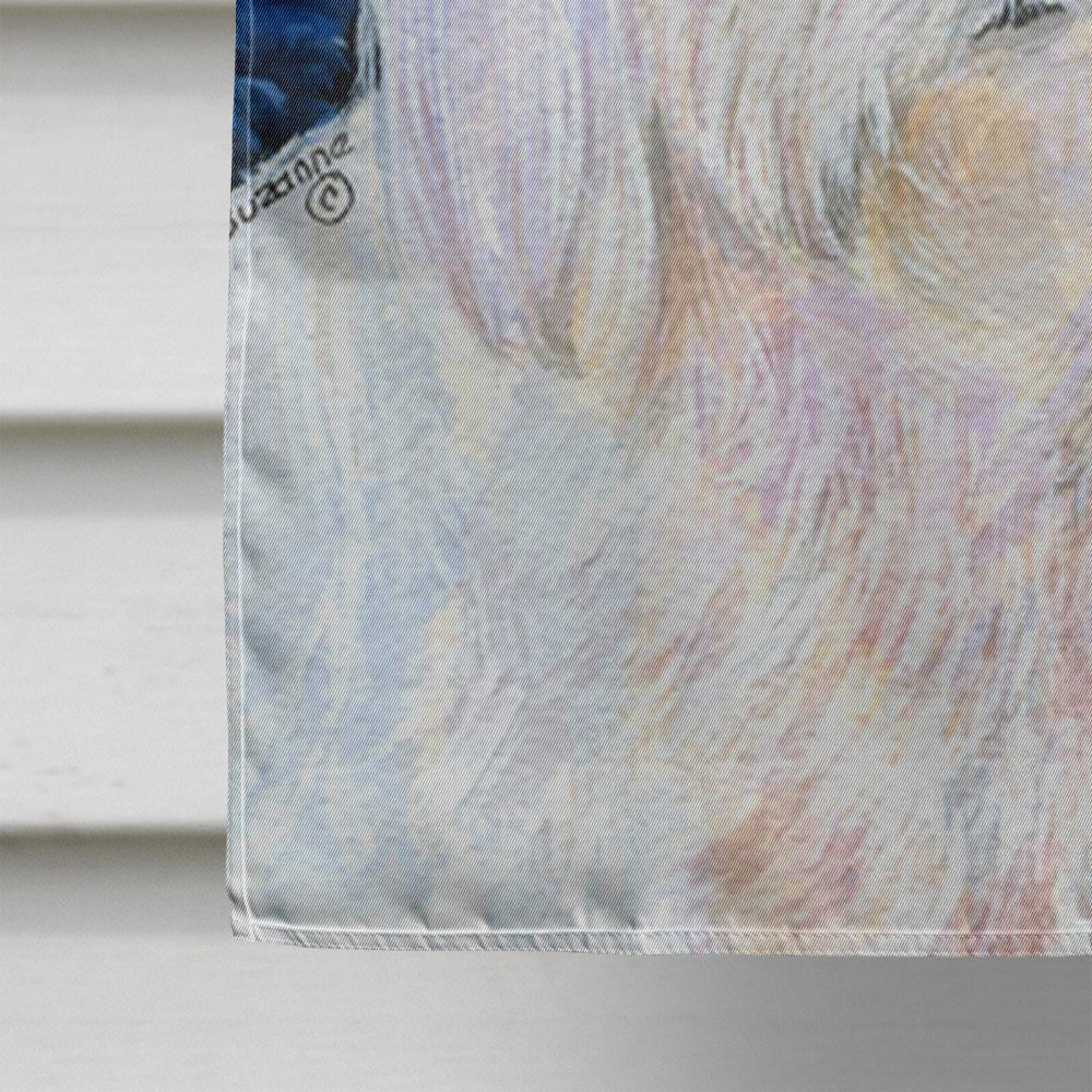 Starry Night Maltese House Flag 28x40 Porch Sleeve Pole Decorative Outside Yard Banner Artwork Wall Hanging, Polyester