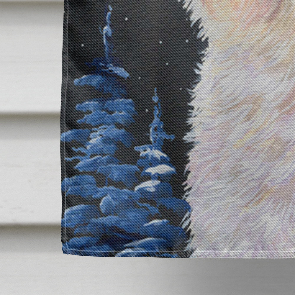 Starry Night Maltese House Flag 28x40 Porch Sleeve Pole Decorative Outside Yard Banner Artwork Wall Hanging, Polyester