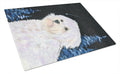 Starry Night Maltese Cutting Board Tempered Glass Kitchen Cutting Surface, Heat Resistant Chopping, Non-Slip Feet, Food Prep & Serving