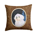 Starry Night Maltese Decorative Throw Pillow 14x14 Indoor Outdoor Accent Cushion, Fabric Cover with Insert for Sofa, Bed, Porch & Living Room