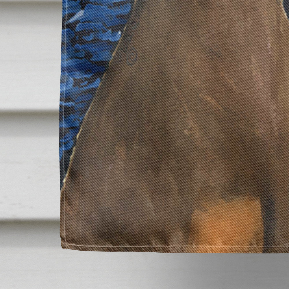 Starry Night Doberman House Flag 28x40 Porch Sleeve Pole Decorative Outside Yard Banner Artwork Wall Hanging, Polyester
