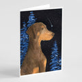 Starry Night Doberman Greeting Cards Pack of 8 Blank Cards with Envelopes Whimsical A7 Size 5x7