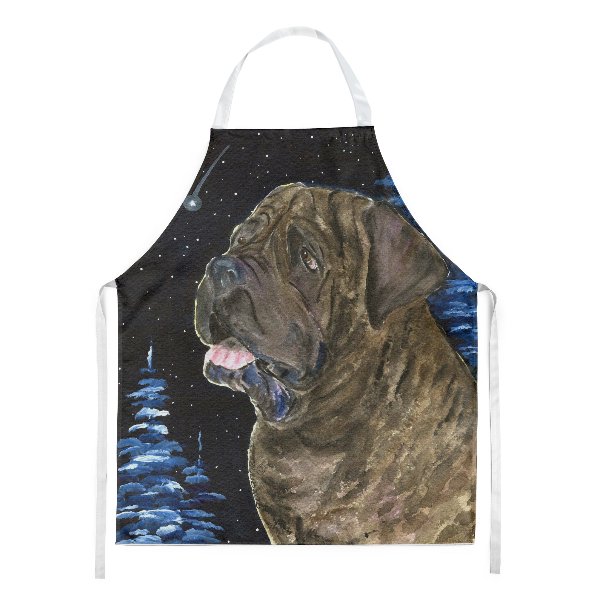 Starry Night Mastiff Apron Cooking Kitchen Server Baking Crafts Gardening for Adult Women Men, Unisex, Large, Multicolor