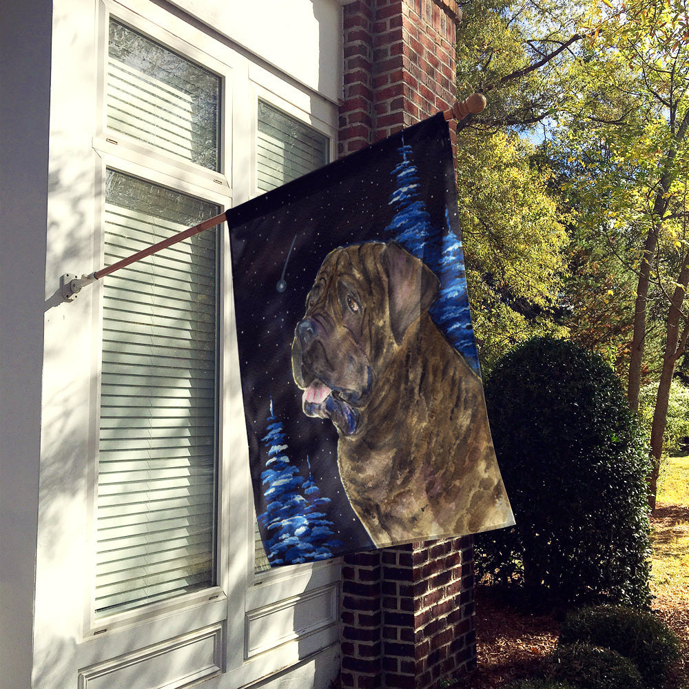 Starry Night Mastiff House Flag 28x40 Porch Sleeve Pole Decorative Outside Yard Banner Artwork Wall Hanging, Polyester