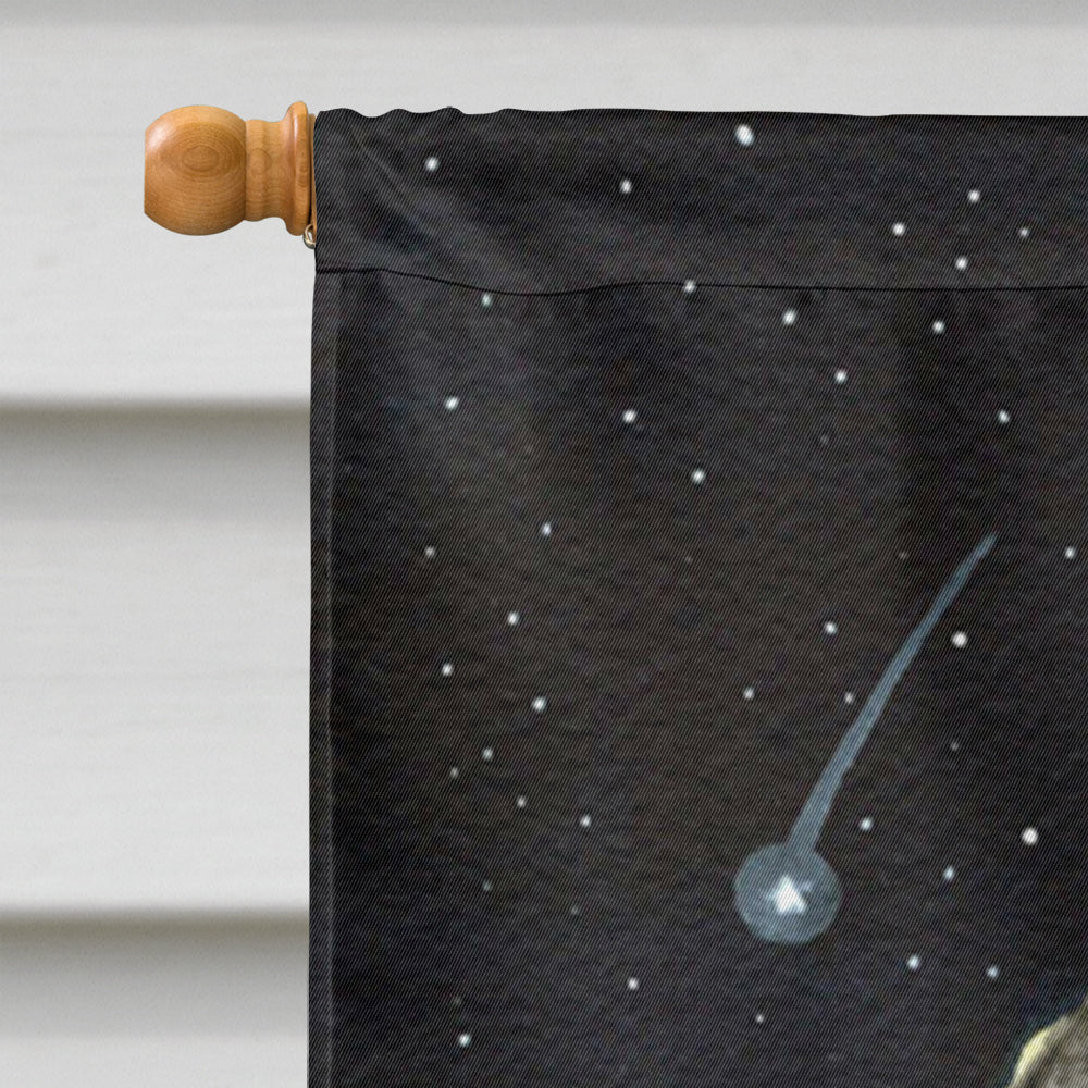Starry Night Mastiff House Flag 28x40 Porch Sleeve Pole Decorative Outside Yard Banner Artwork Wall Hanging, Polyester