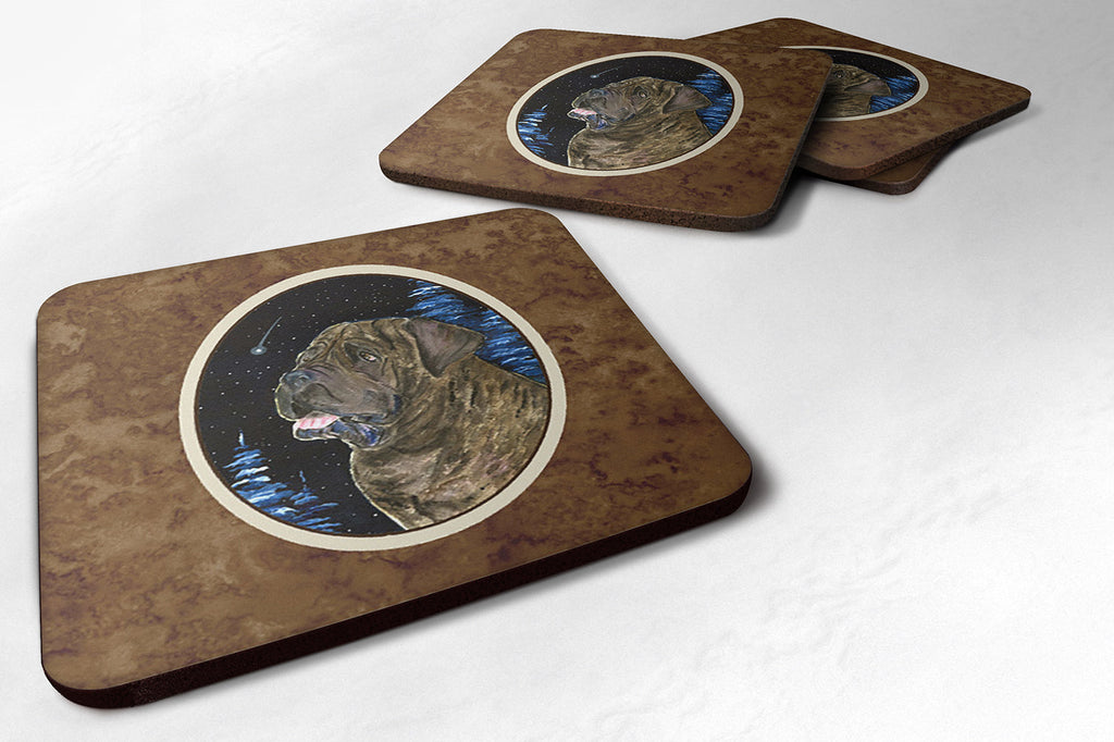 Starry Night Mastiff Foam Coasters Set of 4 Cup Coasters for Indoor Outdoor, Tabletop Protection, Anti Slip, Mouse pad Material