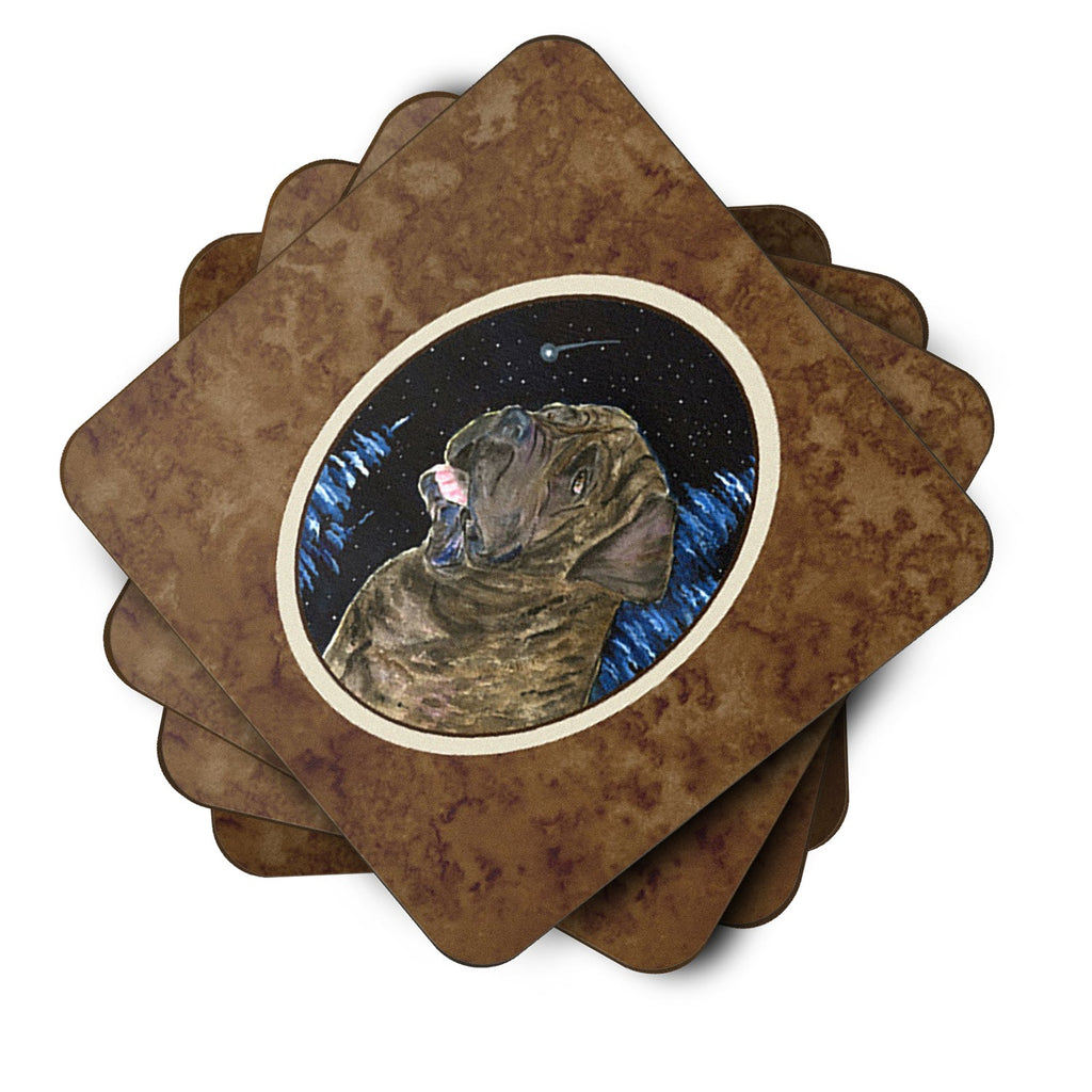 Starry Night Mastiff Foam Coasters Set of 4 Cup Coasters for Indoor Outdoor, Tabletop Protection, Anti Slip, Mouse pad Material