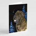 Starry Night Mastiff Greeting Cards Pack of 8 Blank Cards with Envelopes Whimsical A7 Size 5x7