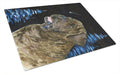Starry Night Mastiff Cutting Board Tempered Glass Kitchen Cutting Surface, Heat Resistant Chopping, Non-Slip Feet, Food Prep & Serving