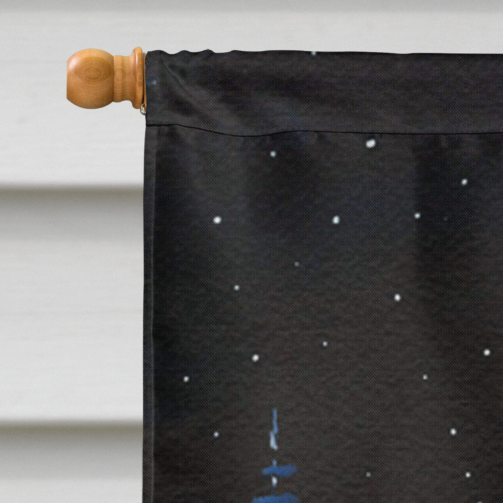 Starry Night Welsh Terrier House Flag 28x40 Porch Sleeve Pole Decorative Outside Yard Banner Artwork Wall Hanging, Polyester