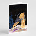 Starry Night Welsh Terrier Greeting Cards Pack of 8 Blank Cards with Envelopes Whimsical A7 Size 5x7