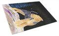 Starry Night Welsh Terrier Cutting Board Tempered Glass Kitchen Cutting Surface, Heat Resistant Chopping, Non-Slip Feet, Food Prep & Serving