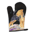 Starry Night Welsh Terrier Oven Mitt Heat Resistant Thick Oven Mitt for Hot Pans and Oven, Kitchen Mitt Protect Hands, Cooking Baking Glove