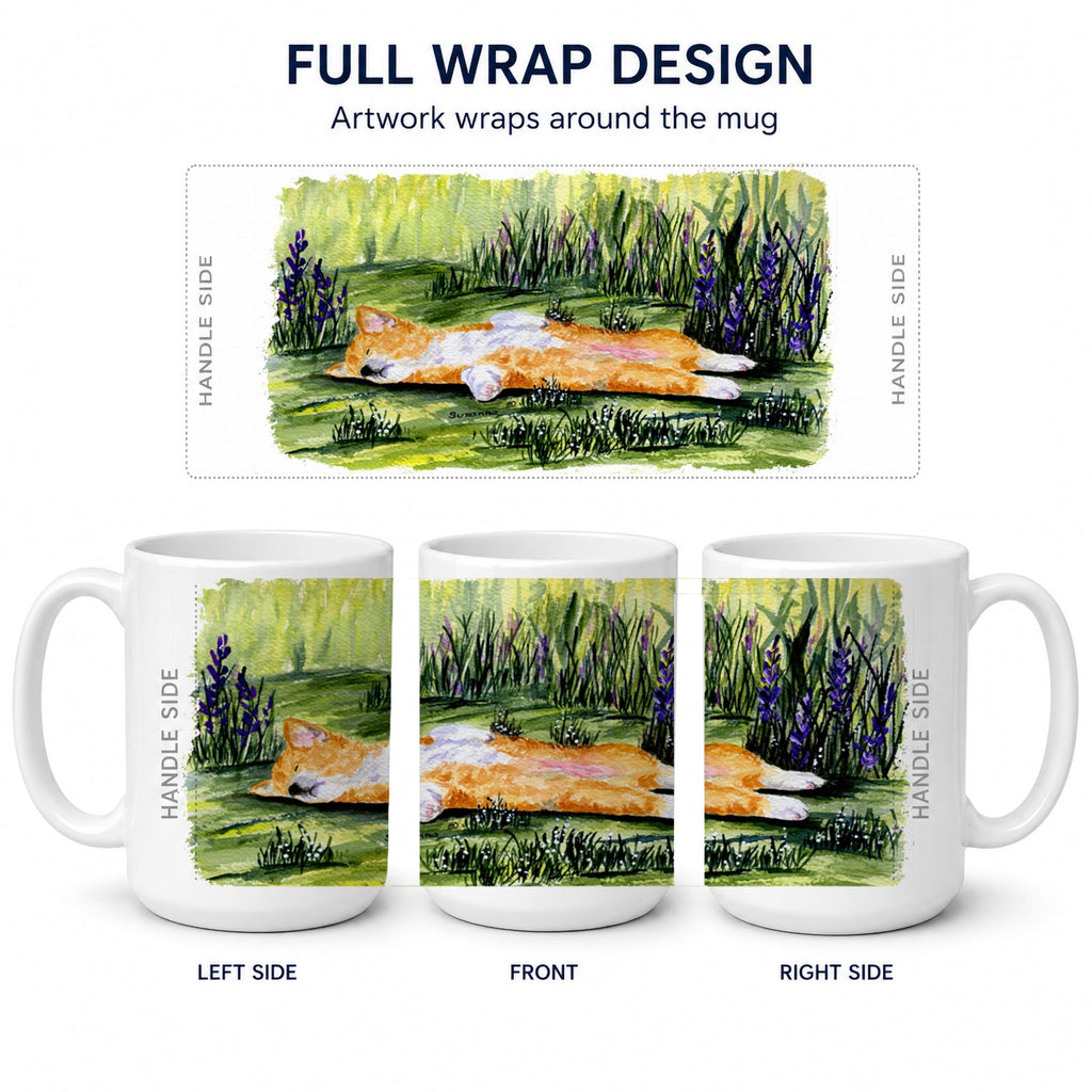 Corgi Ceramic Coffee Mug 15 oz Decorative Large C Handle Mug Cup for Tea, Cocoa Hot Chocolate