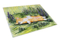 Corgi Cutting Board Tempered Glass Kitchen Cutting Surface, Heat Resistant Chopping, Non-Slip Feet, Food Prep & Serving