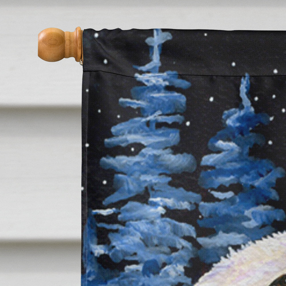Starry Night Great Pyrenees House Flag 28x40 Porch Sleeve Pole Decorative Outside Yard Banner Artwork Wall Hanging, Polyester