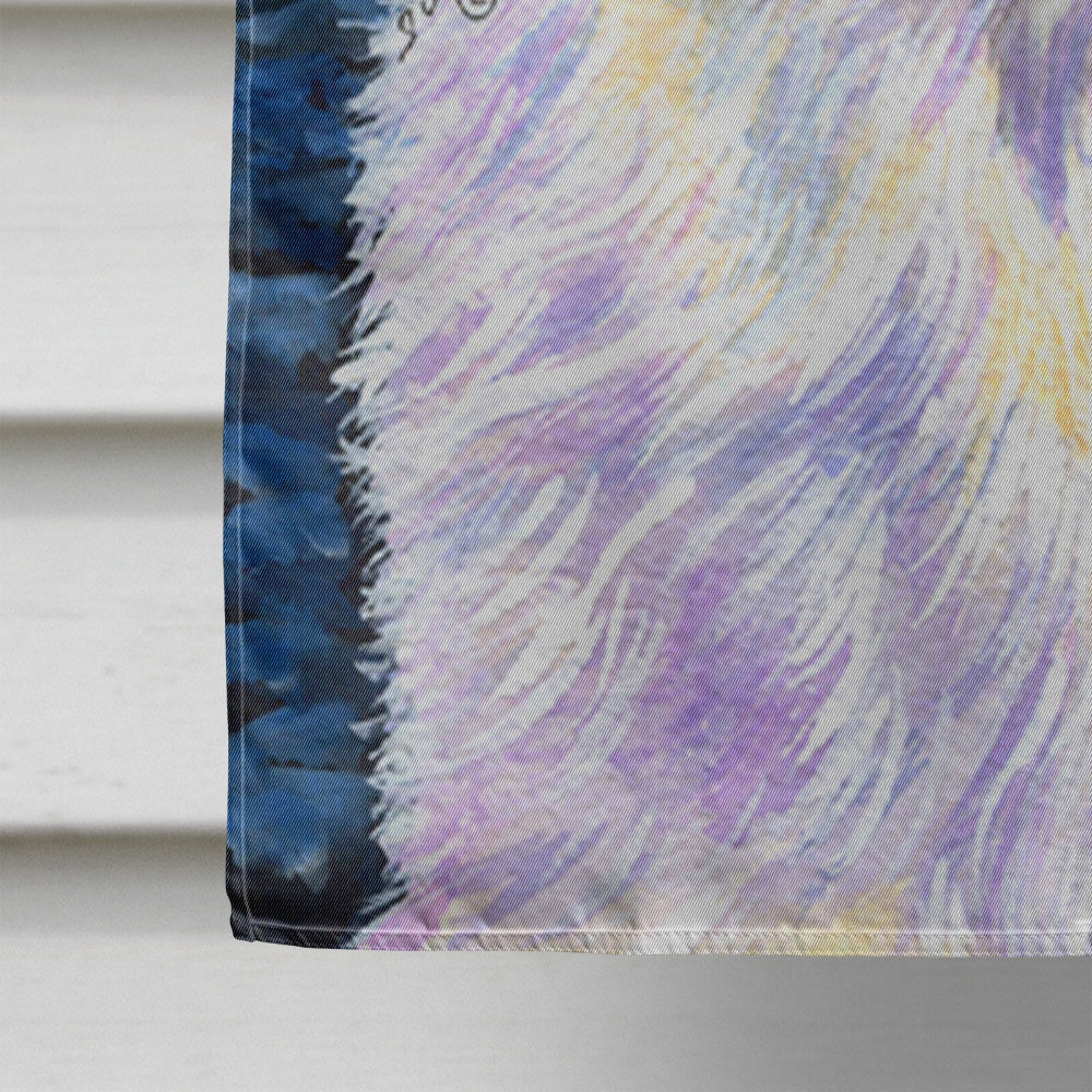 Starry Night Great Pyrenees House Flag 28x40 Porch Sleeve Pole Decorative Outside Yard Banner Artwork Wall Hanging, Polyester