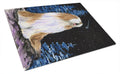 Starry Night Bearded Collie Cutting Board Tempered Glass Kitchen Cutting Surface, Heat Resistant Chopping, Non-Slip Feet, Food Prep & Serving
