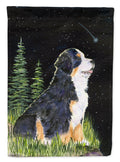 Starry Night Bernese Mountain Dog House Flag 28x40 Porch Sleeve Pole Decorative Outside Yard Banner Artwork Wall Hanging, Polyester