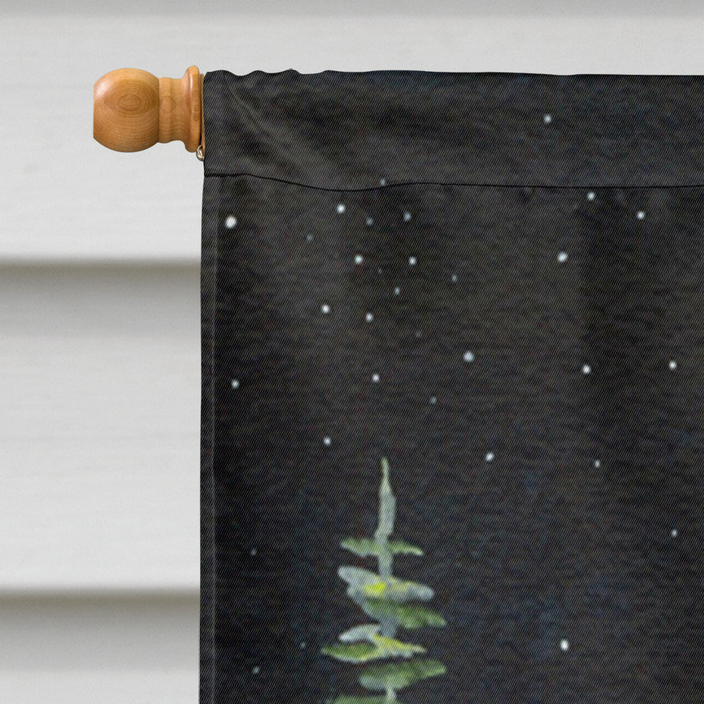 Starry Night Bernese Mountain Dog House Flag 28x40 Porch Sleeve Pole Decorative Outside Yard Banner Artwork Wall Hanging, Polyester