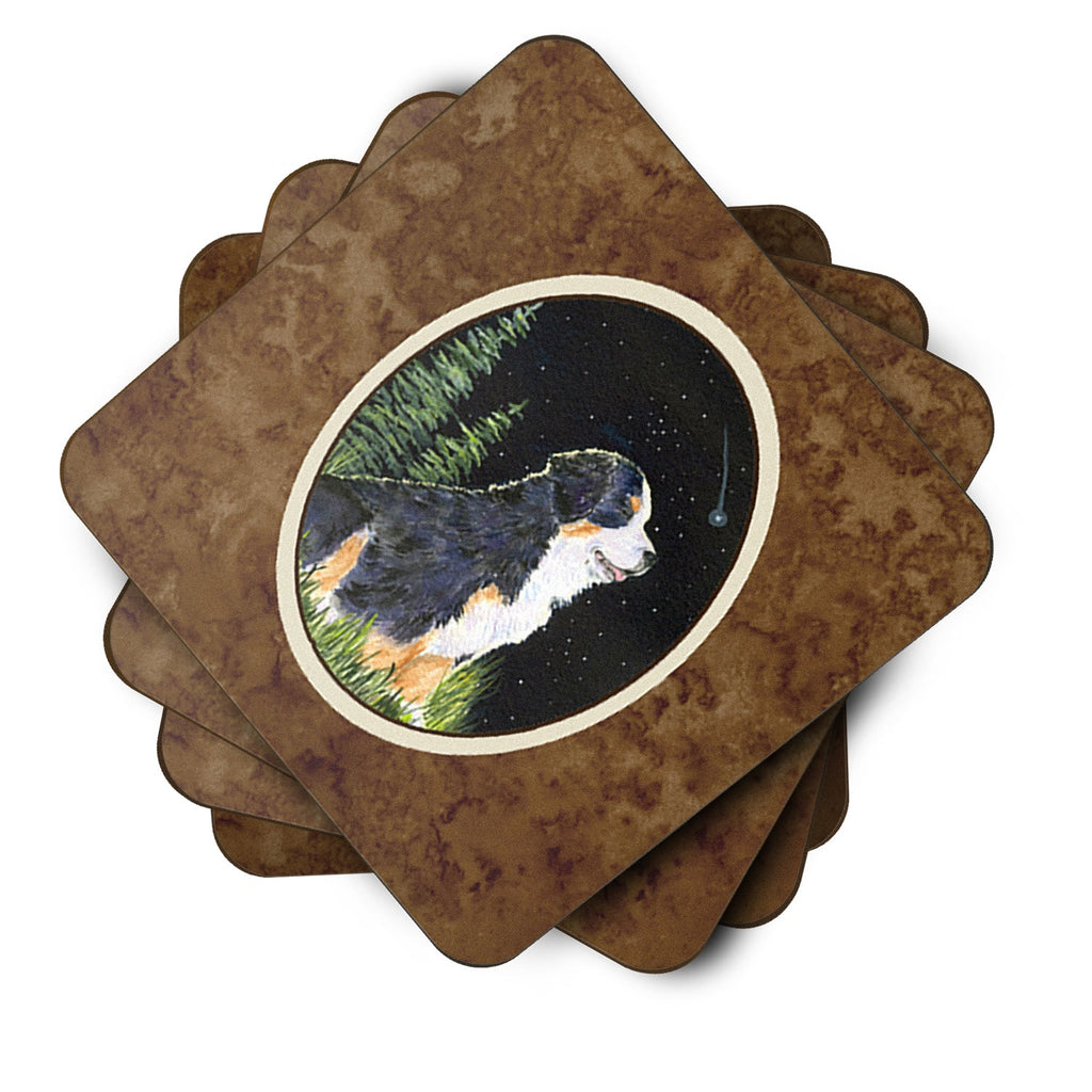 Starry Night Bernese Mountain Dog Foam Coasters Set of 4 Cup Coasters for Indoor Outdoor, Tabletop Protection, Anti Slip, Mouse pad Material