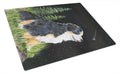 Starry Night Bernese Mountain Dog Cutting Board Tempered Glass Kitchen Cutting Surface, Heat Resistant Chopping, Non-Slip Feet, Food Prep & Serving