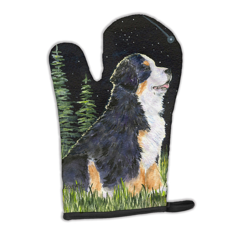 Starry Night Bernese Mountain Dog Oven Mitt Heat Resistant Thick Oven Mitt for Hot Pans and Oven, Kitchen Mitt Protect Hands, Cooking Baking Glove