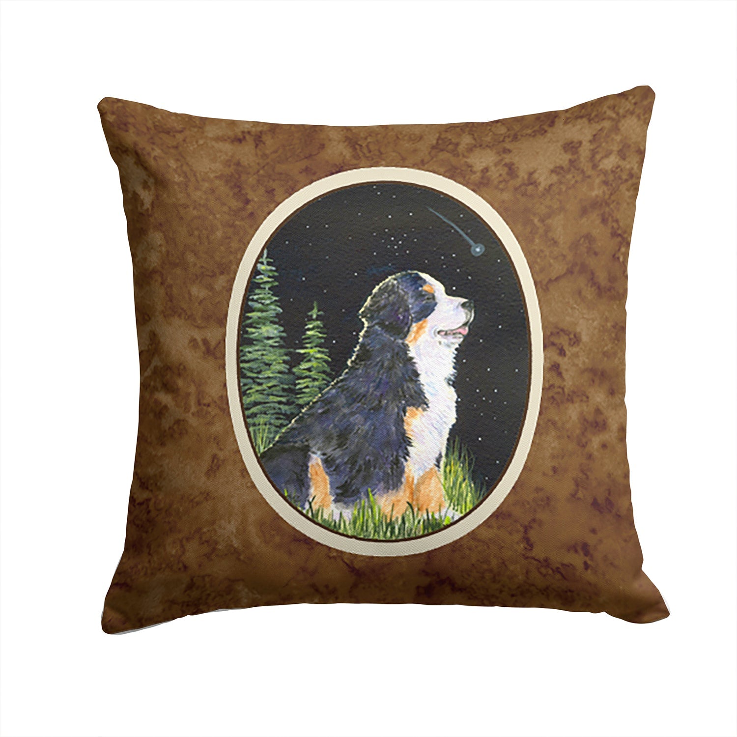 Starry Night Bernese Mountain Dog Decorative Throw Pillow 14x14 Indoor Outdoor Accent Cushion, Fabric Cover with Insert for Sofa, Bed, Porch & Living Room