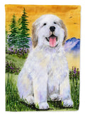 Great Pyrenees House Flag 28x40 Porch Sleeve Pole Decorative Outside Yard Banner Artwork Wall Hanging, Polyester