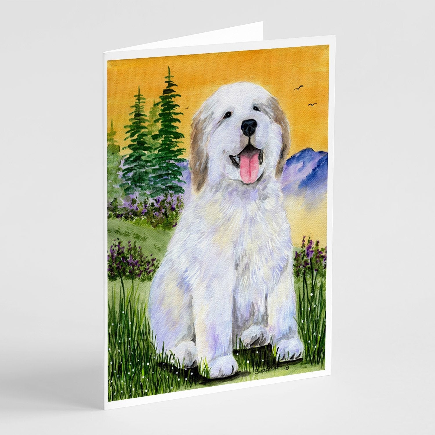 Great Pyrenees Greeting Cards Pack of 8 Blank Cards with Envelopes Whimsical A7 Size 5x7