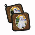 Great Pyrenees Pot Holder Set of 2 Heat Resistant Quilted Hot Pads 7.5 x 7.5 Inch, Insulated Kitchen Trivets for Cooking & Baking