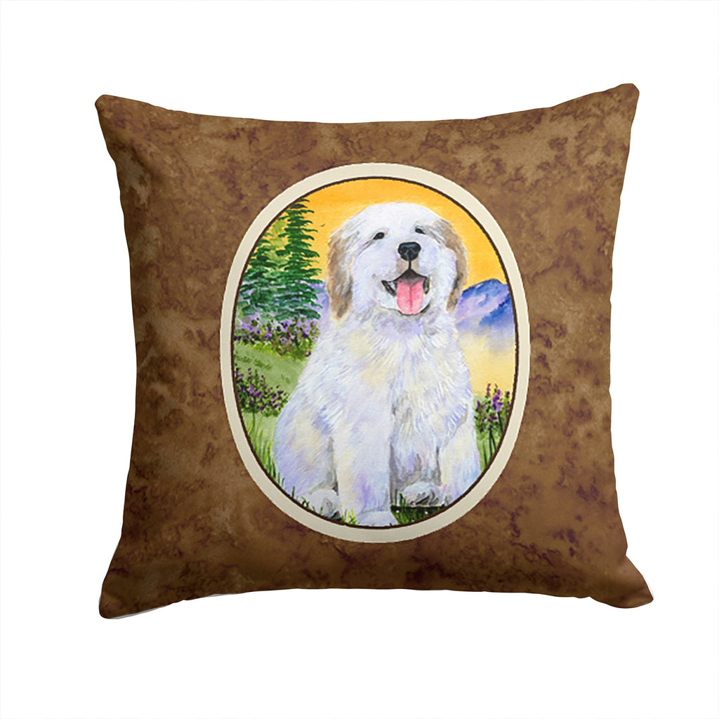 Great Pyrenees Decorative Throw Pillow 14x14 Indoor Outdoor Accent Cushion, Fabric Cover with Insert for Sofa, Bed, Porch & Living Room