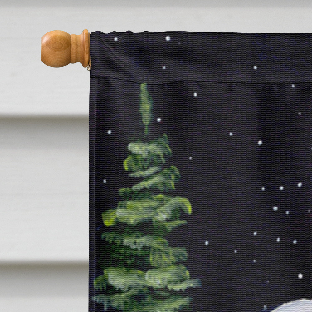 Starry Night Great Pyrenees House Flag 28x40 Porch Sleeve Pole Decorative Outside Yard Banner Artwork Wall Hanging, Polyester