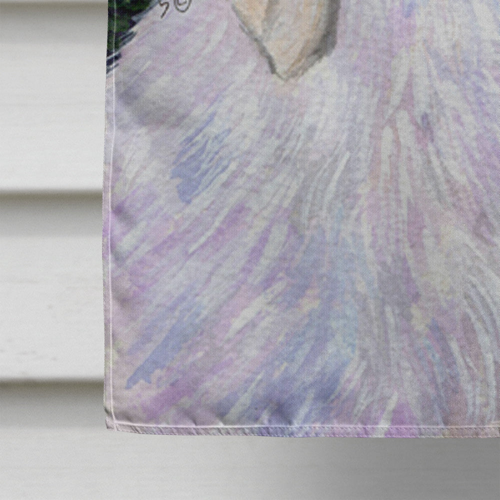 Starry Night Great Pyrenees House Flag 28x40 Porch Sleeve Pole Decorative Outside Yard Banner Artwork Wall Hanging, Polyester