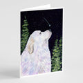 Starry Night Great Pyrenees Greeting Cards Pack of 8 Blank Cards with Envelopes Whimsical A7 Size 5x7