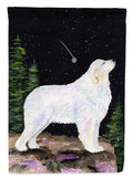 Starry Night Great Pyrenees House Flag 28x40 Porch Sleeve Pole Decorative Outside Yard Banner Artwork Wall Hanging, Polyester