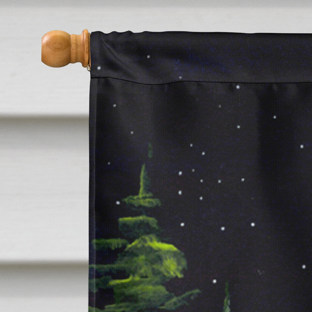 Starry Night Great Pyrenees House Flag 28x40 Porch Sleeve Pole Decorative Outside Yard Banner Artwork Wall Hanging, Polyester