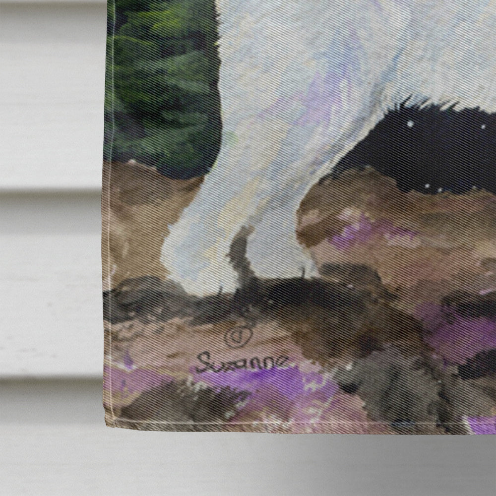 Starry Night Great Pyrenees House Flag 28x40 Porch Sleeve Pole Decorative Outside Yard Banner Artwork Wall Hanging, Polyester