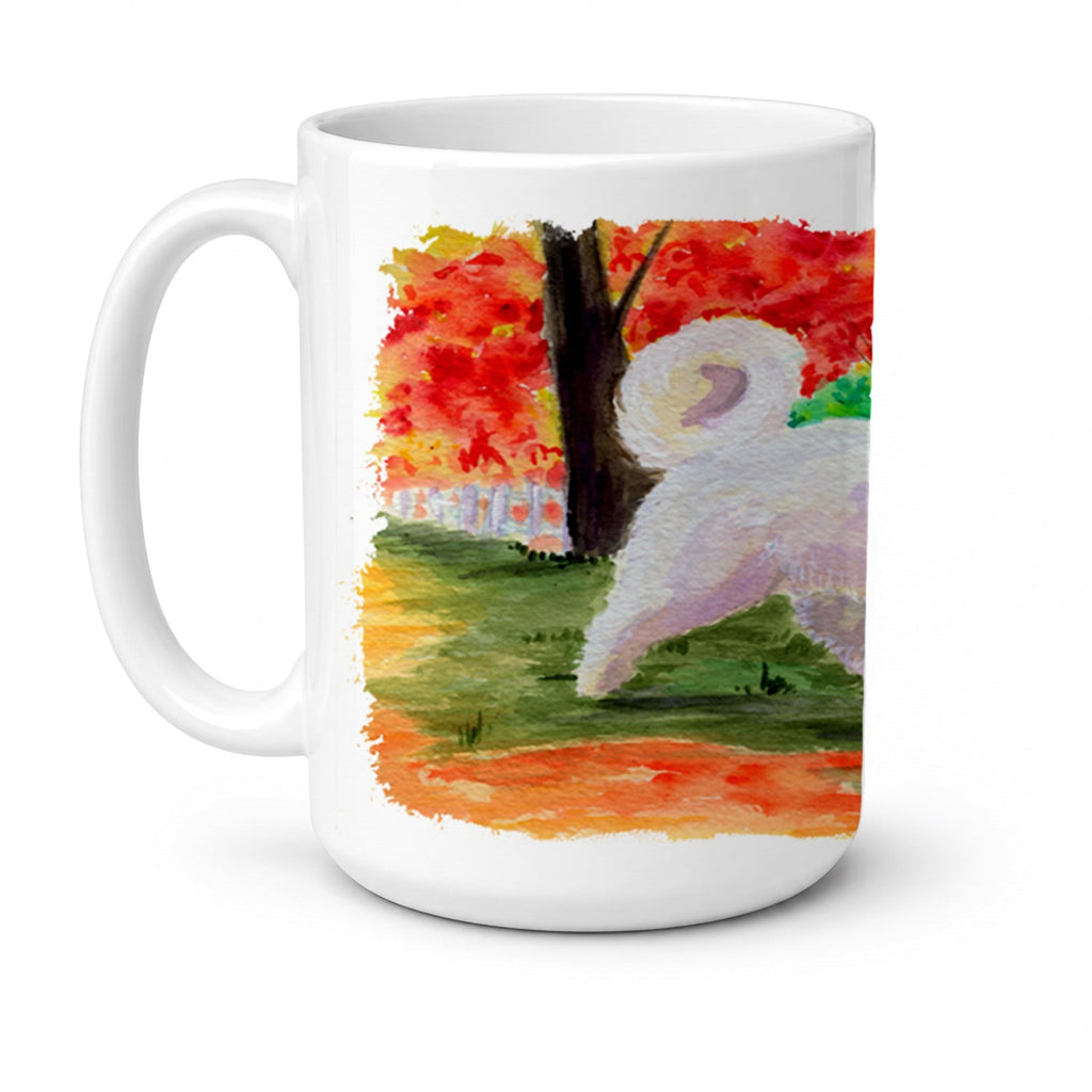Great Pyrenees Ceramic Coffee Mug 15 oz Decorative Large C Handle Mug Cup for Tea, Cocoa Hot Chocolate