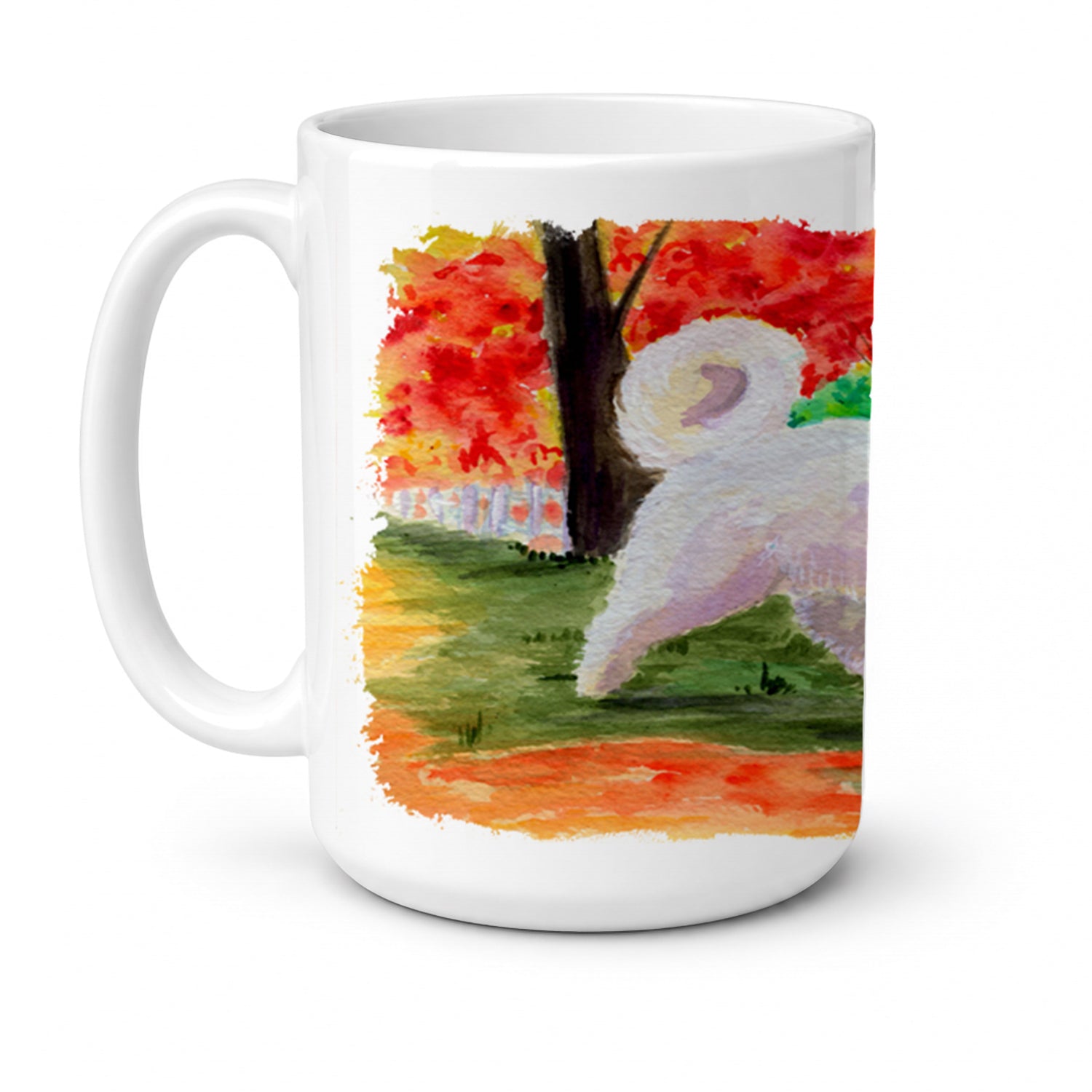 Great Pyrenees Ceramic Coffee Mug 15 oz Decorative Large C Handle Mug Cup for Tea, Cocoa Hot Chocolate