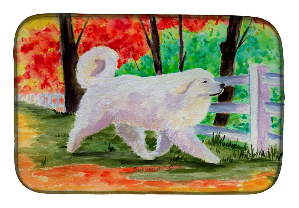 Great Pyrenees Dish Drying Mat Absorbent Dish Drying Mat Pad for Kitchen Counter Dish Drainer Mat for Countertop, 14 x 21", Multicolor