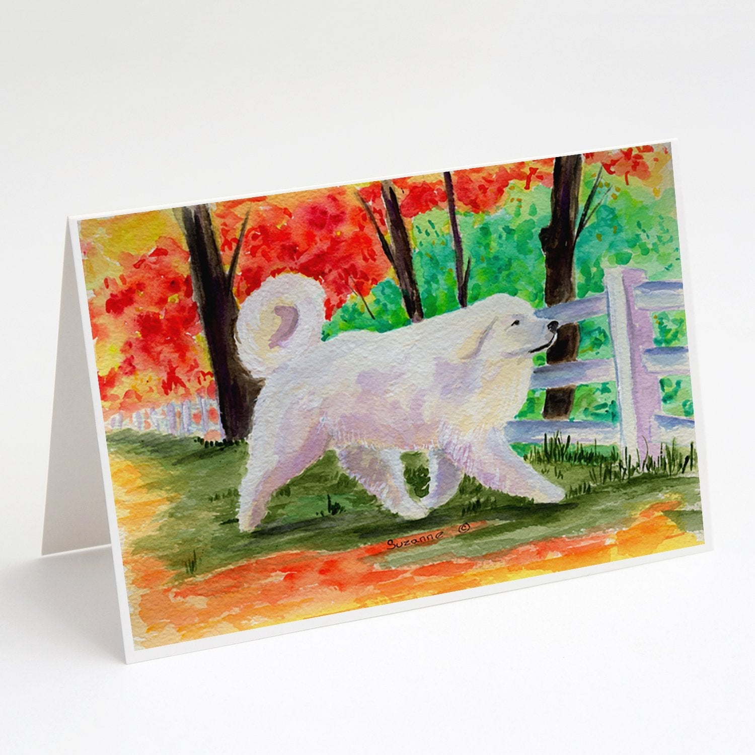 Great Pyrenees Greeting Cards Pack of 8 Blank Cards with Envelopes Whimsical A7 Size 5x7