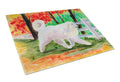 Great Pyrenees Cutting Board Tempered Glass Kitchen Cutting Surface, Heat Resistant Chopping, Non-Slip Feet, Food Prep & Serving