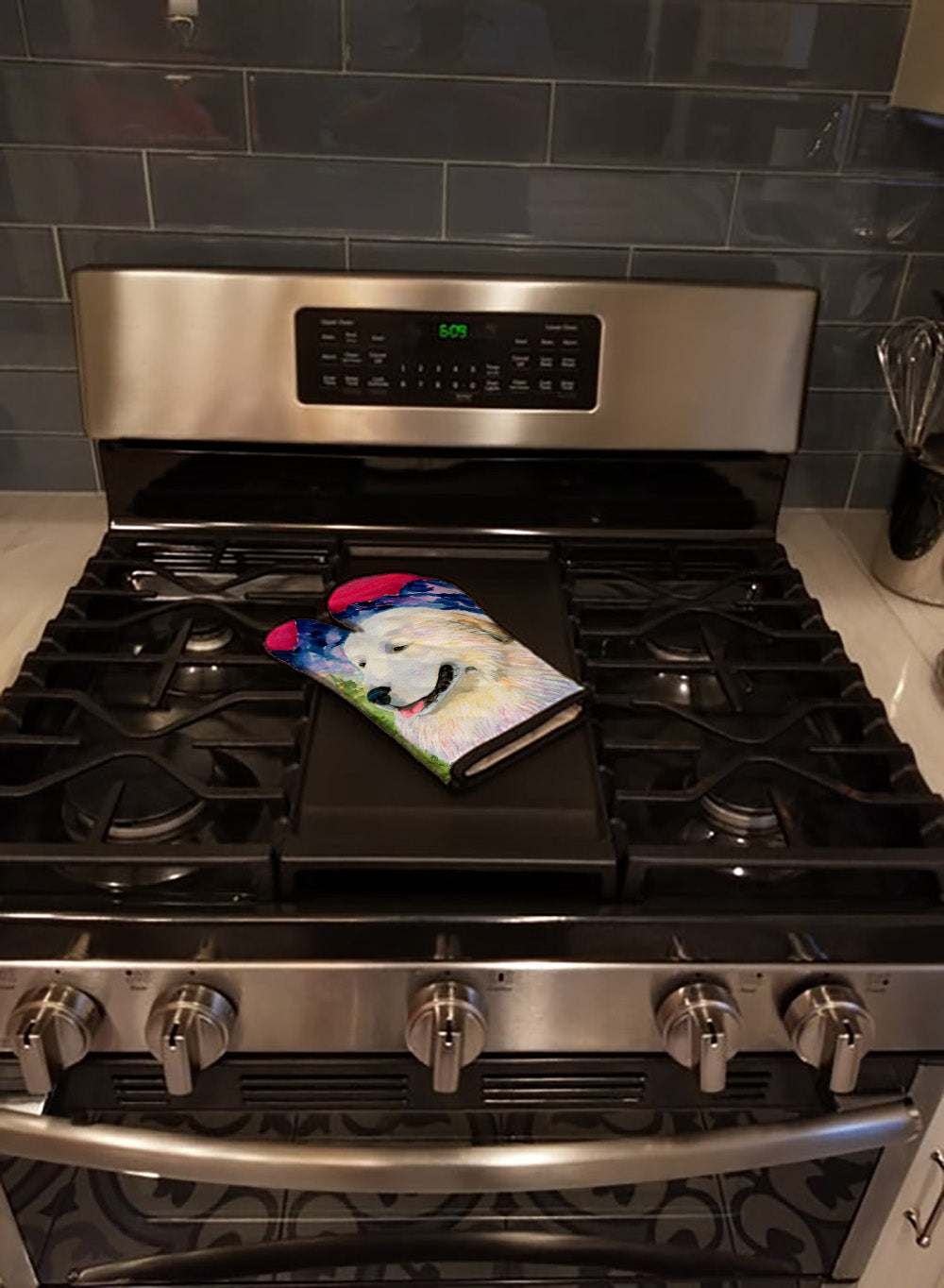Great Pyrenees Oven Mitt Heat Resistant Thick Oven Mitt for Hot Pans and Oven, Kitchen Mitt Protect Hands, Cooking Baking Glove