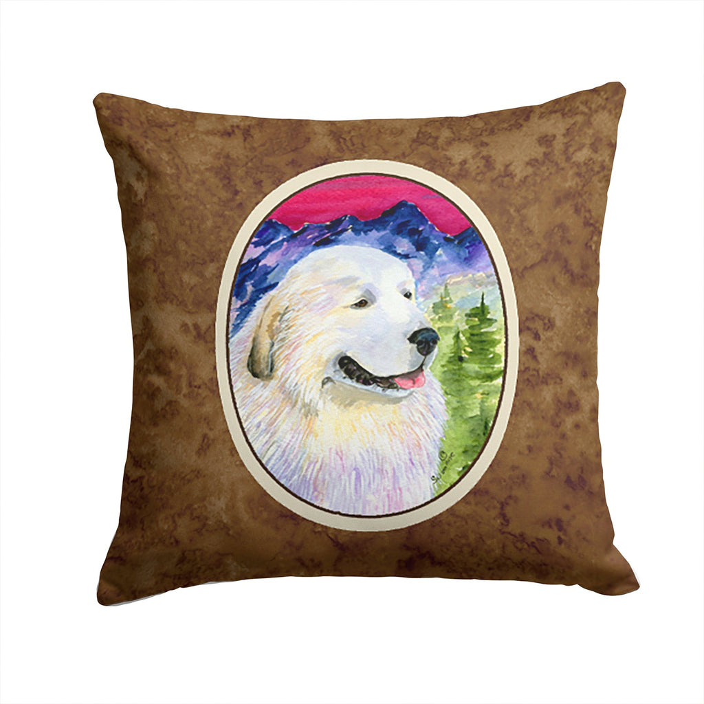 Great Pyrenees Decorative Throw Pillow 14x14 Indoor Outdoor Accent Cushion, Fabric Cover with Insert for Sofa, Bed, Porch & Living Room