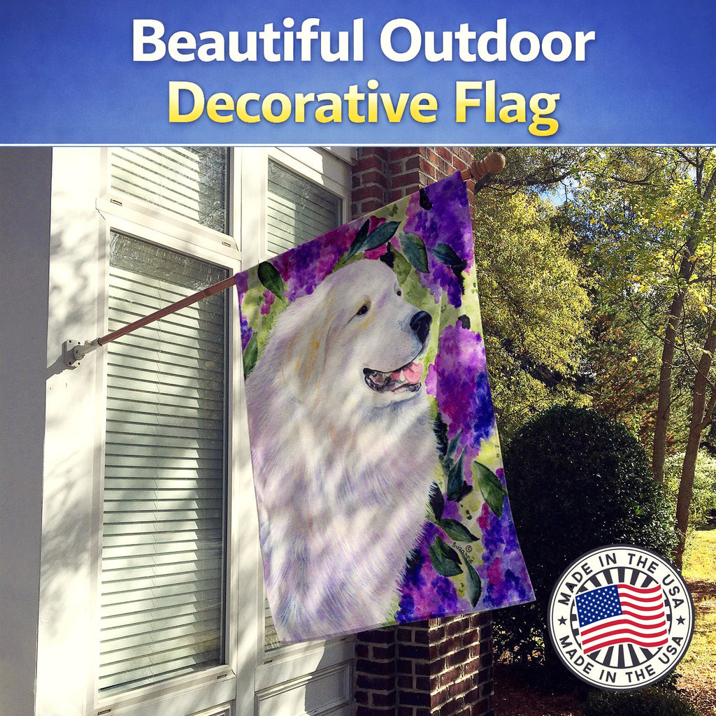 Great Pyrenees House Flag 28x40 Porch Sleeve Pole Decorative Outside Yard Banner Artwork Wall Hanging, Polyester